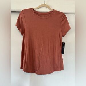 Tahari Women's Short Sleeve Top in Warm Terracotta